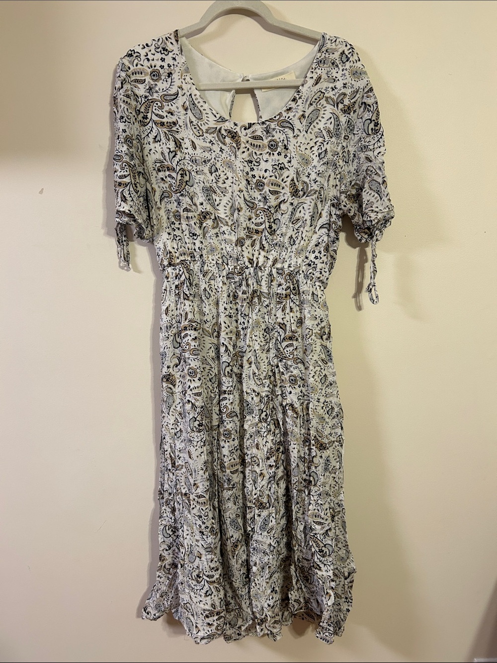 ARULA Women's Cream Paisley Midi Dress-Size X (14)